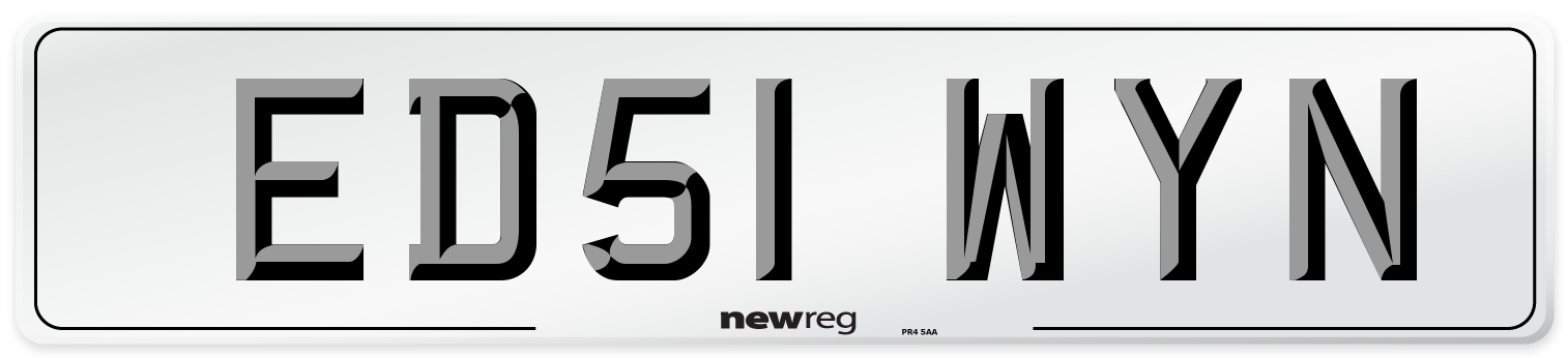 ED51 WYN Number Plate from New Reg